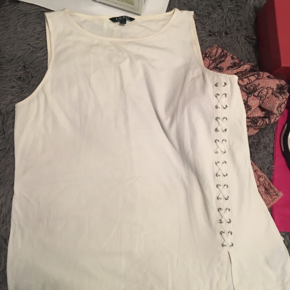 Guc, Ralph Lauren cream tank with detail size xl